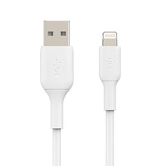 Belkin Apple Certified Lightning to USB A and Sync Tough Braided Cable for iPhone, iPad, Air Pods, 3.3 feet (1 meters) – White