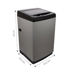 Midea 9kg 5-Star Top Load | Fully Auto | Soft Close Glass Lid | Hydrowave Stainless Tub | 10 Wash Programs | Auto Drum Clean | Magic Filter | Child Lock | Delay Wash | Inox Grey | MWMTL090FP1GNIG