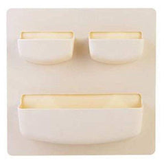 SYGA Self-Adhesive Accessories Holder, Storage Stand, Home Organizer Wall-Mounted Top 2 Holder (Cream)