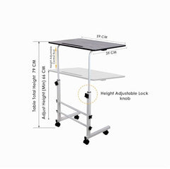 YAJNAS Adjustable Lap Desk with Aluminum Frame, Powder Coated Finish, White, for Study, Work, or Presentations