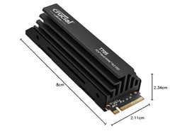 Crucial® T705 2TB PCIe Gen5 NVMe M.2 SSD with heatsink