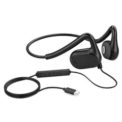 ZORBES® Open-Ear Headphones with Type C, Microphone & Volume Control | Feather Light Weight & Waterproof Headphones Compatible with iOS & Android for Office & Music
