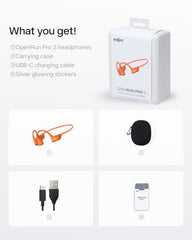 SHOKZ OpenRun Pro 2 Bone Conduction Sports Headphones, Black