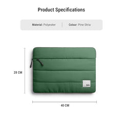 DailyObjects Large Stria Portable Laptop Sleeve | Durable Polyester |Compatible with Laptop/MacBook Air/Pro Upto 16 Inch |Lightweight Water Resistant Fabric |Padded Compartment with Zip Closure- Grey