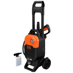 BLACK+DECKER BEPW1600 1300W 1600 PSI 110 Bar Pressure Washer for Car, Bike, Home & Garden Cleaning Use with Multiple Accessories Included, 1 Year Warranty, Orange & Black