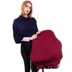 MOMISY Nursing Cover Scarf For Breastfeeding-Multi Use-Nursing Blanket-Poncho Style With Buttons-Stretchy Baby Car Seat Canopy-Elegant Shawl,1 Count