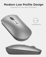 Lenovo 600 Bluetooth 5.0 Silent Mouse: Compact, Portable, Dongle-Free Multi-Device connectivity with Microsoft Swift Pair | 3-Level Adjustable DPI up to 2400 | Battery Life: up to 1 yr