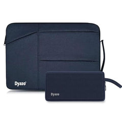 Dyazo 15-15.6 Inch Laptop Sleeve Case | Water Resistant Cover with Charger Pouch & Three Front Pockets | Compatible for Dell, HP, MacBook, Lenovo, Acer, Asus & All Other Notebooks (Black)