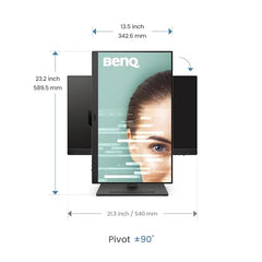 BenQ GW2790T 27" (68.58 cm)1300:1 CR 1920x1080 FHD IPS Monitor| 100Hz| 99% sRGB| Height Adjustable|Ergo Design|VESA MediaSync| Dual HDMI| DP Port| Speakers| Eye-careU| Eyesafe| LBL+|Wall Mount (Black)