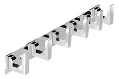 Goldfinch Stainless Steel Classy 6 Pin Cloth Hanger Door Wall Hooks Rail Set for Hanging Clothes, Towel (Pack of 2)