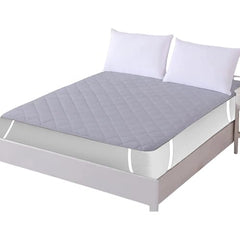 Trance Home Linen 100% Cotton Quilted Mattress Protector Single Siz Bed| Quilted Bed Cover |Water Resistant | Breathable 100% Cotton Pad with Elastic Straps on Corners (75x36 inch, Beige)