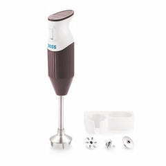 BOSS Stainless Steel B132 Portable Hand Blender 225W - Watt | Variable Speed Control | 3 Years Warranty | Easy To Clean And Store | Isi-Marked, Black