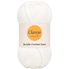 Classyo Acrylic Yarn for Crocheting (100gms x 1 Ball, 4ply) | Soft Wool Crochet Thread | Acrylic Hand Knitting Yarn | Wool for Crochet | For Sweater, Scarf, Hat, Baby Clothes, Purse, Gift Bags and DIY Crafts (Butter, Pack of 1)