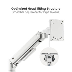 Jin Office White Monitor Stand Heavy Duty for 13"-49" Inch Monitor | Strongest Gas Spring Arm with 20KG Wt. Cap| Check VESA Holes Behind Your Monitor Supports Upto 200 * 200mm VESA