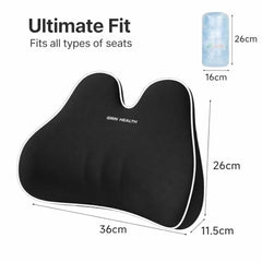 Grin Health Mini Back Support Cushion for Lumbar Support & Back Pain Relief, Backrest for Car Seat, Lower Back Cushion for Office Chair, Driving, Travel Backrest Pillow