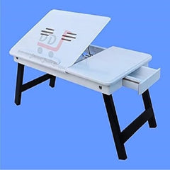 DDS Dream Decor Shoppee Wood Portable Laptop Table Adjustable Height With 1 Drawer (Blue)