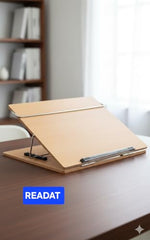 READAT Wooden Laptop Stand Table top Desk Organizer for Writing/Sketching Stand || Wooden Desk Organizer (Cream, 21x15 inches)