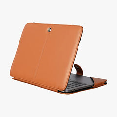 ENTHOPIA 13 to 14 Inches Folio Laptop Case Cover Vegan Leather Compatible for MacBook, Lenovo, Hp, Dell &Other Notebooks - Plain Cork