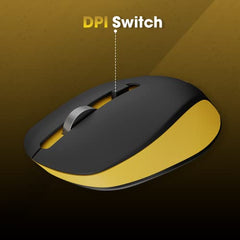 ZEBRONICS Zeb-Jaguar Wireless Mouse, 2.4GHz with USB Nano Receiver, High Precision Optical Tracking, 4 Buttons, Plug & Play, Ambidextrous, for PC/Mac/Laptop (Black+Grey)