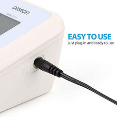 Fedus Bp Ac Power Adapter For Blood Pressure Monitor Omran 5, 7,10 Series Upper Arm Blood Pressure Monitor Power Supply / 6V Ac/Dc Bp Machine Adapter With Extra Long 10 Foot Cord Plug,Black - Monitors
