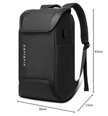 Artistix Avian Unisex Water Repellent Anti Theft Travel Laptop Backpack Bag With USB charging Port (Black, 32 L)