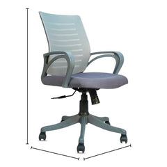 CELLBELL Desire C104 Mesh Mid Back Chair | Ergonomic Office, Study, Revolving, Computer Chair for Work from Home Heavy Duty Metal Base, Seat Height Adjustable (Black)