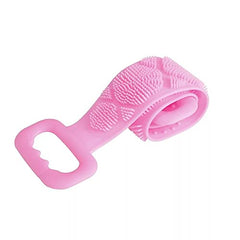 Momisy Silicone Body Back Scrubber, Double Side Bathing Brush for Skin Deep Cleaning Massage, Dead Skin Removal Exfoliating Belt for Shower, Lathers Well for Men & Women (Assorted colour)