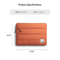 DailyObjects Large Stria Portable Laptop Sleeve | Durable Polyester |Compatible with Laptop/MacBook Air/Pro Upto 16 Inch |Lightweight Water Resistant Fabric |Padded Compartment with Zip Closure- Grey