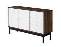 DeckUp Sage Engineered Wood Sideboard/Buffet Counter/Storage Unit (Walnut & White, Matte Finish)
