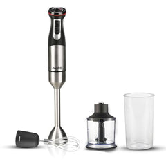 AGARO Grand 1000 Watts Hand Blender With Chopper, Jar & Whisker, 2 Variable Speed Modes & Speed Regulator, Stainless Steel Blades(Black)