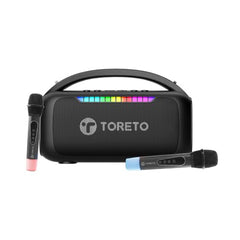 Toreto 40W Bluetooth Speaker with Deep Bass & Dual Wireless Karaoke Mic