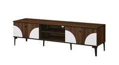 DeckUp Stella Engineered Wood TV Unit (Walnut & White, Matte Finish)