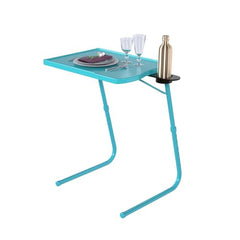 TABLE MAGIC- BADE Multipurpose Laptop Table Mat Finish - Adjustable, Foldable, Portable, Engineered Wood Top with Footrest, Top Size 60 * 45cm (X-Large, Midnight Black)