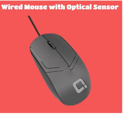 QUANTRON Clicker Wired Mouse | ABS Plastic | 3 Buttons | 1000 DPI | Hi-Precision Operation | Sweat-Resistant | Ergonomic Anti-Fatigue | 1.1m Cable |