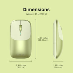 SATECHI Slim EX Wireless Mouse, Bluetooth & 2.4 GHz, Quiet Clicks, Silver