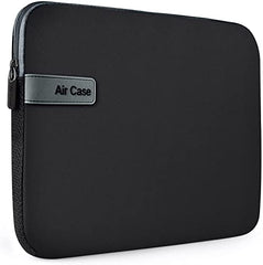 AirCase Neoprene Laptop Sleeve Case Cover for 15.6 Inch MacBook, Dell, HP, Lenovo, More| Water-Resistant, Shockproof Padding, Scratch-Proof| Slim Fit, Wrinkle Free, TSA Security Friendly (Black-Grey)