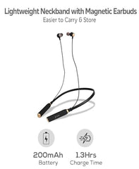 JGD Boom J4 Bluetooth Earphones with 13mm Drivers, Rich Music Experience, 20 Hours Playtime, Type C Fast Charging, Neckband Earphones with Magnetic earpiece,Voice Assistant and Mic (Blue)