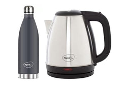 Pigeon 1.5 litre Hot Kettle and Stainless Steel Water Bottle Combo used for boiling Water, Making Tea and Coffee, Instant Noodles, Soup with Auto Shut- off Feature, 1300 W