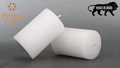 Floryn Decor® Paraffin Wax Pillar Candle (Set of 6, 3 X 6 Inch, White) | Dripless | Smokeless | Unscented | Burning time- 60 hrs | Hand Poured | Christmas Candle