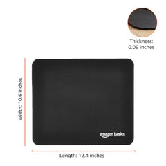 Amazon Basics Large Extended Computer Rectangular Mouse Pad, 16.7 x 35.7 inch, Black