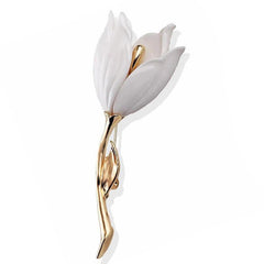 SYGA Set of 1 Women's Tulip and Flower Retro Brooch(White)
