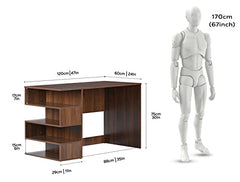 DeckUp Zeus Engineered Wood Study Table and Office Desk (Wotan Oak & White)