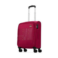 Aristocrat Duralite Set of 3 Soft Case (S+M+L) Trolley Bags, Red | 8-Wheels, Spacious, Zipper Expander, Front Pocket, Polyester Case, Combination Lock, Travel Luggage, 3-Year Global Warranty