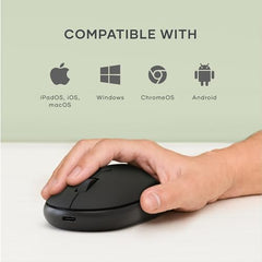 SATECHI OntheGo Bluetooth Mouse, Connect Up to 3 Devices, for Laptop, Black