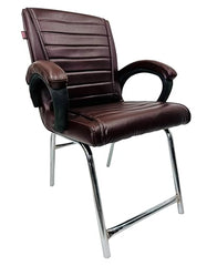 RATISON Special Director Principal Manager Office Visitor with arm Rest with Double Pipe Frame and Cushioned seat Back (2, Black, Double Pipe Frame)