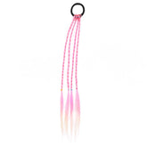 SYGA Cute Girl Colorful Wig Hair Rope Princess Twisted Braid Elastic Hairband Ponytail Headdress Fashionable Children's Hair Accessories(Gradient Pink Gold)