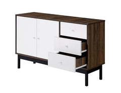 DeckUp Sage Engineered Wood Sideboard/Buffet Counter/Storage Unit (Walnut & White, Matte Finish)