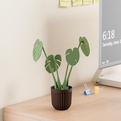 Pack of 1 Monstera Leaf Coaster Set with Pot | Artificial Plants with Pot | Home decore | Multi-Purpose Heat Resistant Coasters & Table Trivets for Personal/Office/Home/Restaurant (1)