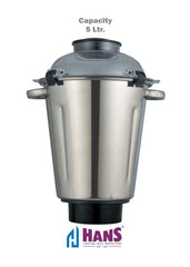 HANS Dominar X Pro 2500 Watts 3.5 HP Commercial Mixer Grinder With 3 Jar Heavy Duty Black Grey