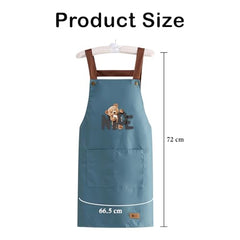 MOMISY Kitchen Apron – Adjustable Cooking Apron with Straps & Front Pockets (Blue)